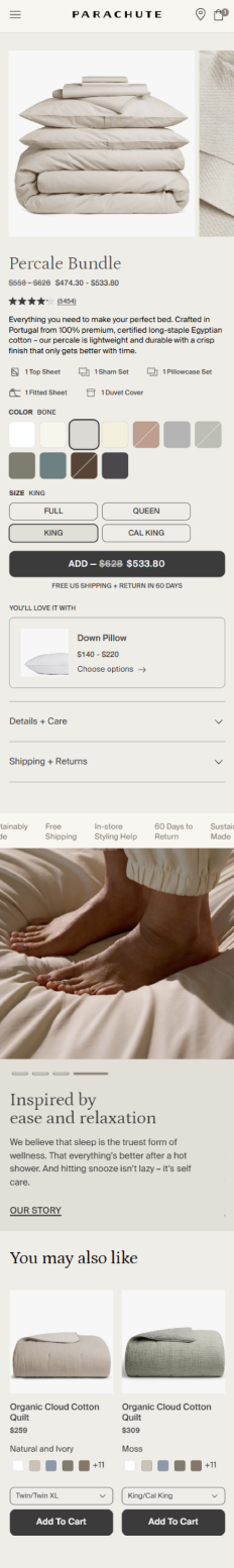 Cross-sell placement — before