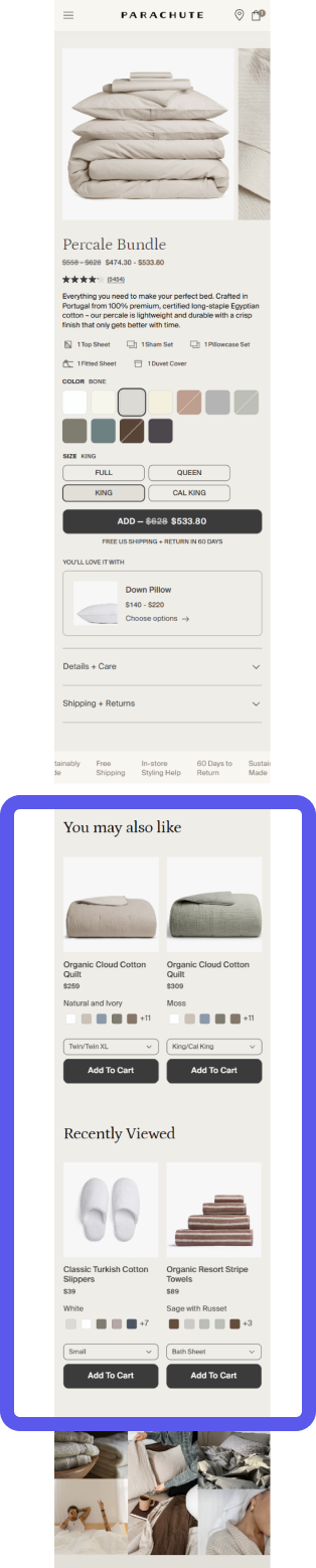 Cross-sell placement — after