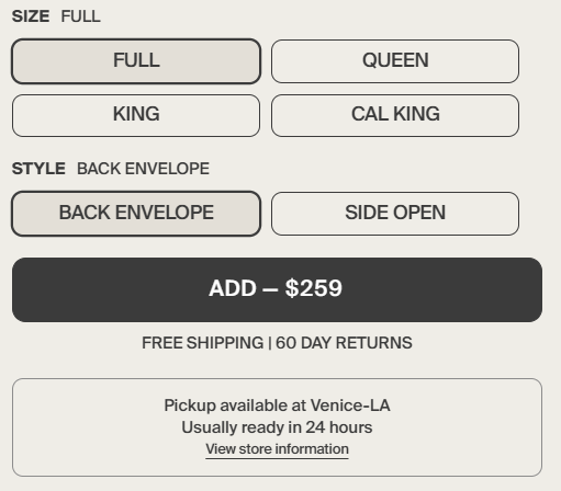 Installments price — before